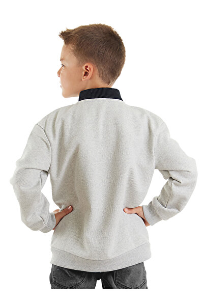 MSHB&G Boy's Gray Kangaroo Pocket Wolf Sweatshirt