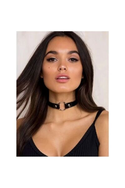 AMORA FANCY CLOTHİNG AMORA Halka Detaylı Deri Boyunluk