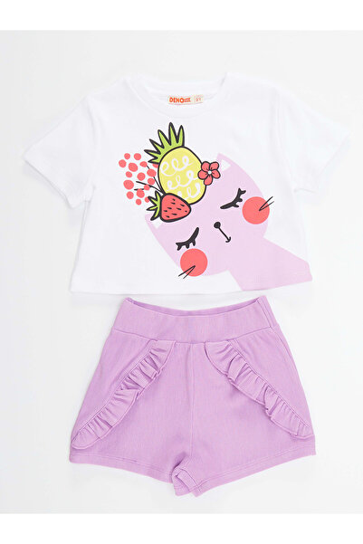 Denokids Fruity Cat Girl's T-shirt Shorts Set