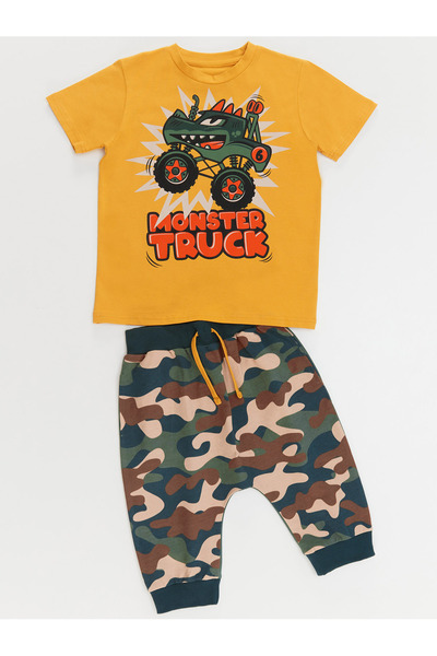Denokids Monster Truck Boy T-shirt Capri Shorts Set