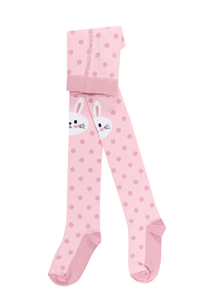 Denokids Thick Pink Rabbit Polka Dot Children's Pantyhose