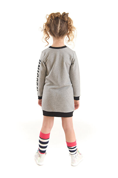 Denokids Unicorn Girl Gray Sweat Dress