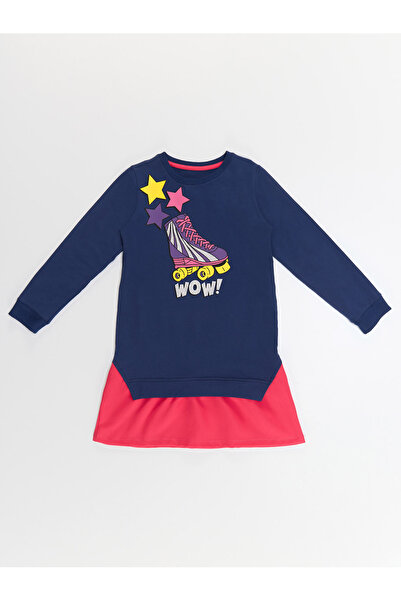 MSHB&G Wow Skate Girl's Navy Blue Pink Dress