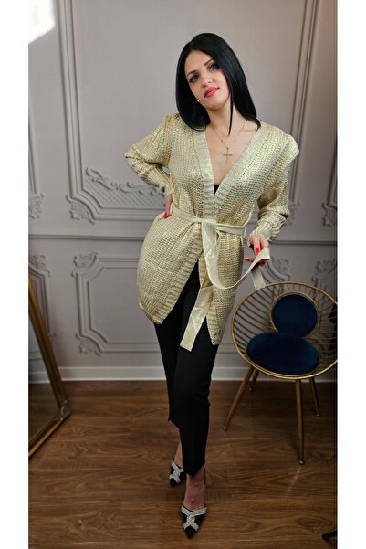 fara marca Knitted Cardigan With Metallic Reflections – Diva Exclusive Fashion