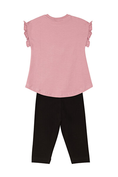 MSHB&G Love Cat Frilly Pink and Black Girl's T-shirt and Leggings Set