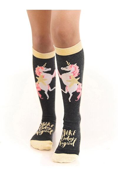 MSHB&G Unicorn Girls Knee Socks Black