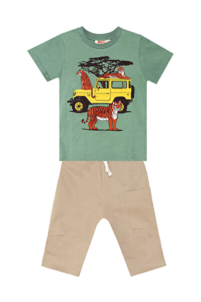 MSHB&G Boy's Safari Summer T-shirt and Gabardine Shorts Set