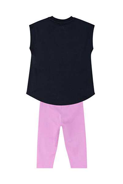 MSHB&G Lila nyári póló és leggings szett lánynak - macskával