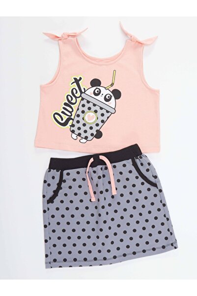 MSHB&G Panda Milkshake Girl's T-shirt Skirt Set