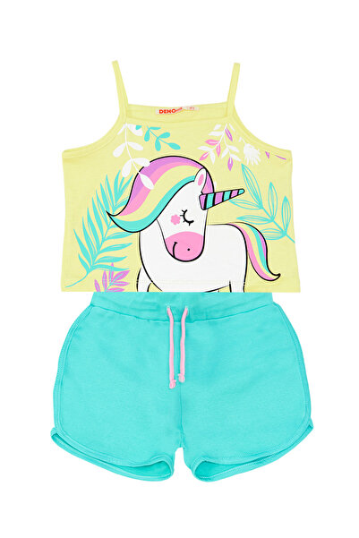 Denokids Unicorn in the Forest Girl's T-shirt Shorts Set