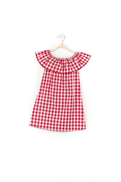Denokids Girl's Plaid Summer Dress with Heart Glasses