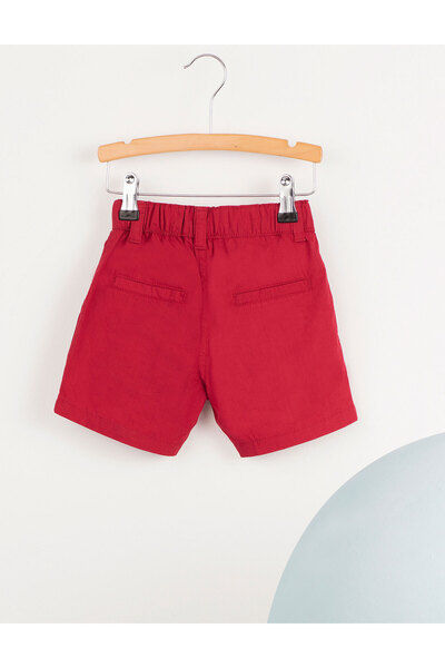 Ollie&Olla Red Boy's Gabardine Shorts with V Pocket