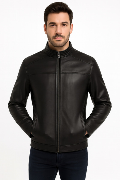 duarte deri Hakiki Deri Erkek Siyah Deri Mont Raphael