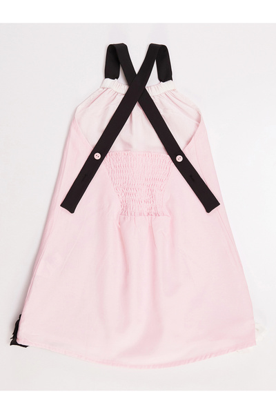 MSHB&G Pink Woven Swan Girl's Strap Summer Dress