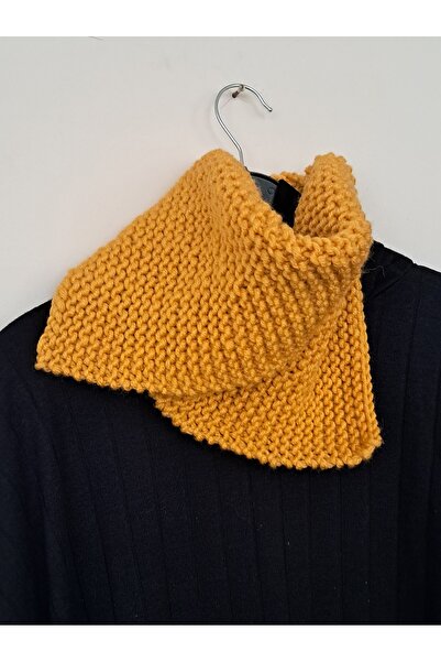R&N HANDMADE DESIGN El Örgüsü Kullanışlı ve Şık Hardal Sarısı Boyunluk