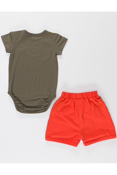Denokids Tersten Dino Baby Boy Body Shorts Set