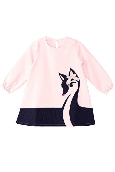 Denokids Pink Woven Girl's Dress - Elegant Gazelle