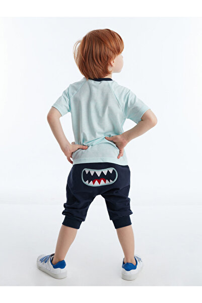 Denokids Hi Shark Boy's T-shirt Capri Shorts Set