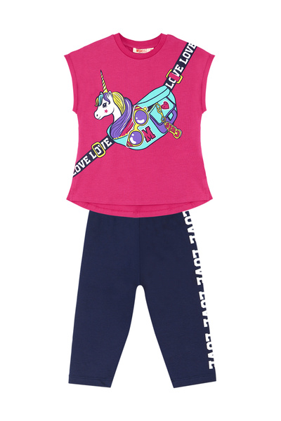 MSHB&G Girl's T-shirt Set with Unicorn Bag