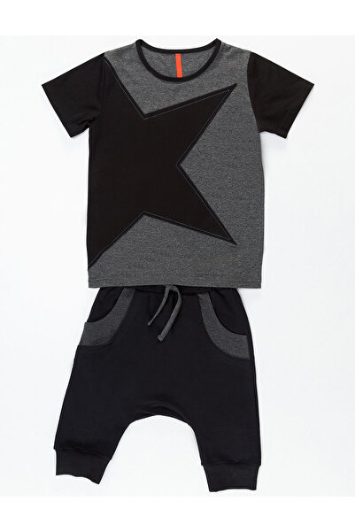 MSHB&G Gray Star Boy's T-shirt Capri Shorts Set