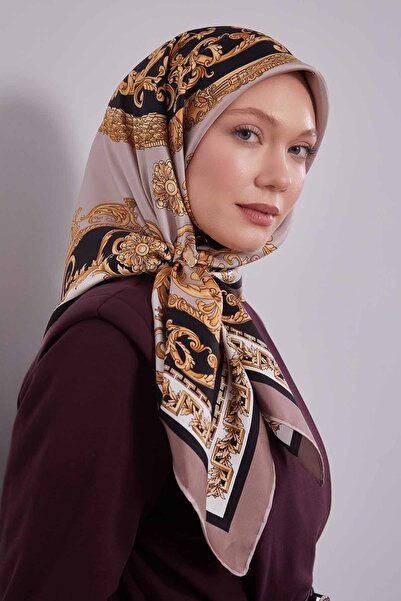 Levidor Mink Leaf Pattern Twill Silk Scarf