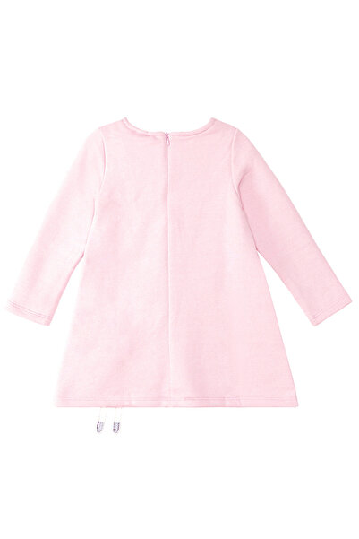 Denokids Girl - Pink Naughty Cat Print Winter Long Sleeve Dress