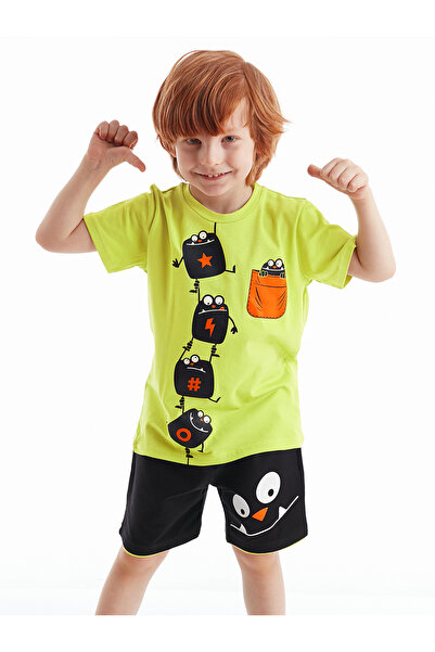 Denokids Cube Monsters Boys T-shirt Shorts Set