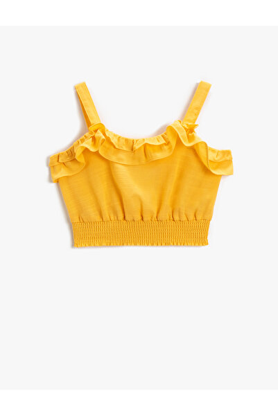 Koton Crop Top Frilled Strap Cotton