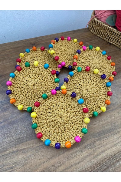 MVA 2li Kahve & Bardak altlığı / dekoratif sunum peçetesi / örgü hasır supla/...