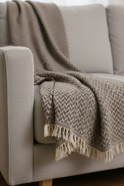 Shadro Textile Double-Sided Cotton Sofa, Armchair, Lounge Chair Cover Shawl / Stylish Design 170x210