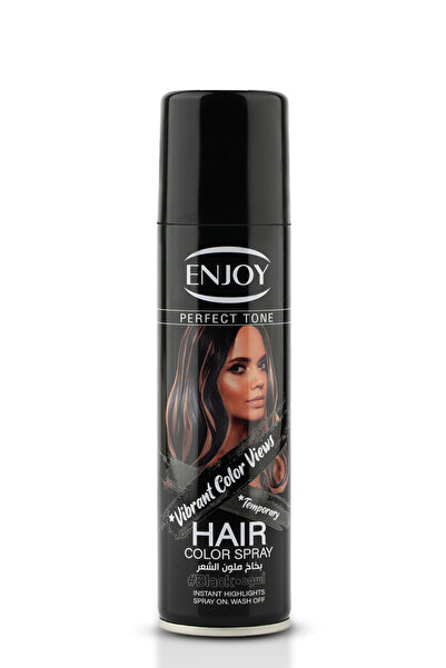 Enjoy Black Hair Color Spray 150ml – Instant, Quick-Dry, Washable, Long-Lasting for All Hair Types