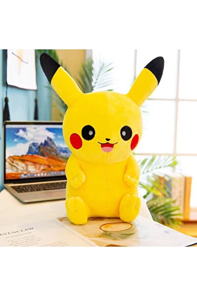 Techmarketi 40cm Pikaçu Pokemoon peluş oyuncak pamuk süper yumusak doldurulmus oyuncak ithal kumaş