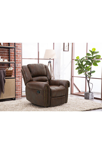 Woodies Premium swivel Recliner Chair – Elegant & Supportive Design brown كرس...