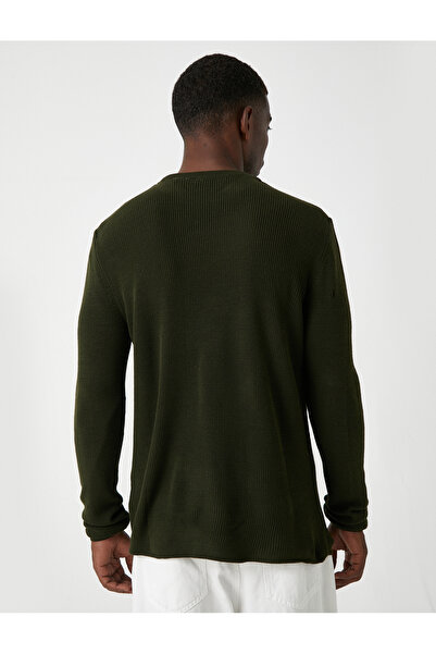 Koton Khakifarbener Herrenpullover 3WAM70041HT