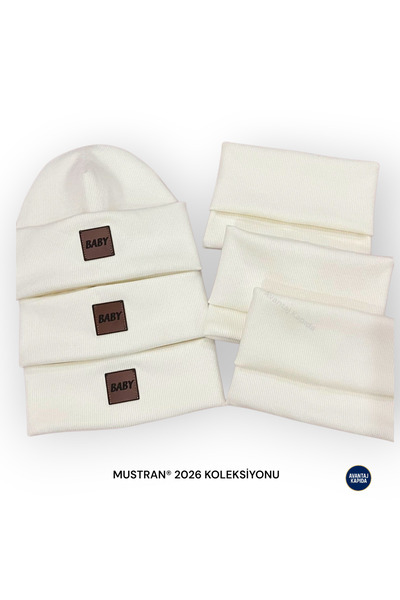 Mustran 95% бавовна, ручної роботи, 3-18 місяців, набір з 2 шапочок і шарфів для немовлят | М'який зимовий подарунок