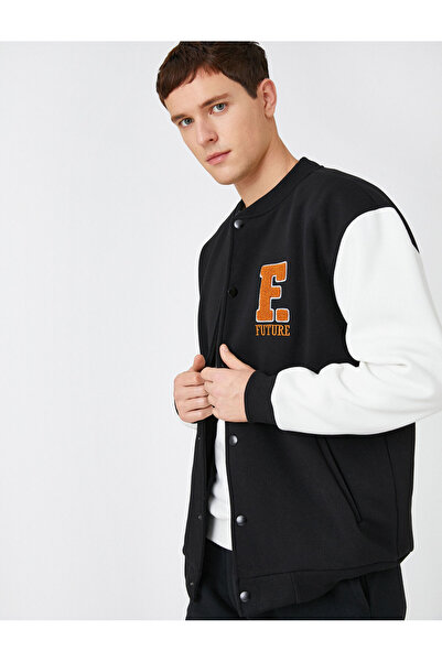 Koton Базово колежанско яке с яка с джобове и закопчалки