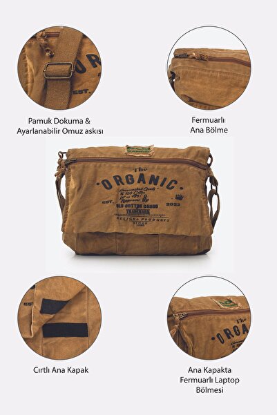 Old Cotton Casual Shoulder Bag Cotton Postman Laptop School Travel Daily Vintage Retro - Mulater Bag 8128