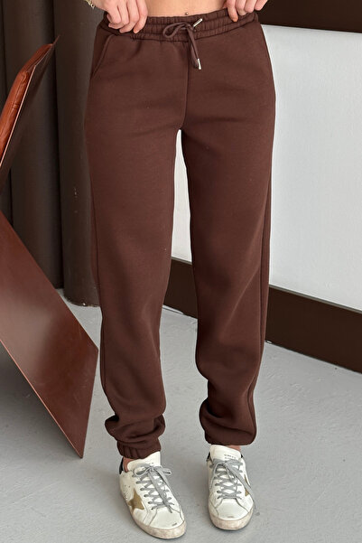 Mogi Butik Γυναικείο παντελόνι 3048 με 3 κλωστές, ελαστικό κορδόνι στο κάτω μέρος και ψηλόμεσο