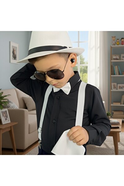 Algitsin O L A Set pantaloni pentru copii, curea, papion, compatibil cu vârst...