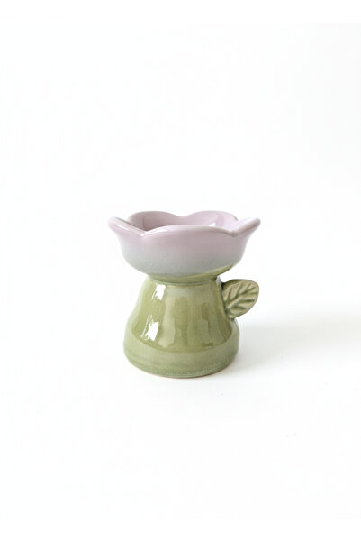 MORMEYDAN Buhurdanlık Seramik Gül Modeli-Mor