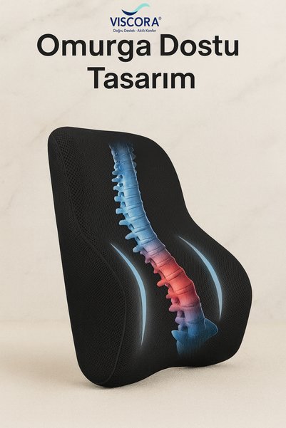 VISCORA Orthopedic Back Cushion with Massage System – Spine-Friendly Ergonomic Lumbar Support