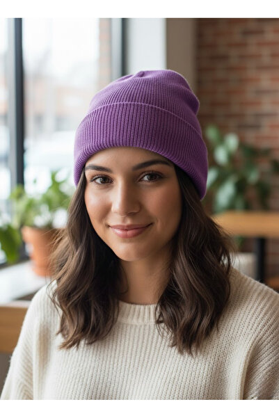 OnMyHead Lilac Folded Knitwear Beanie