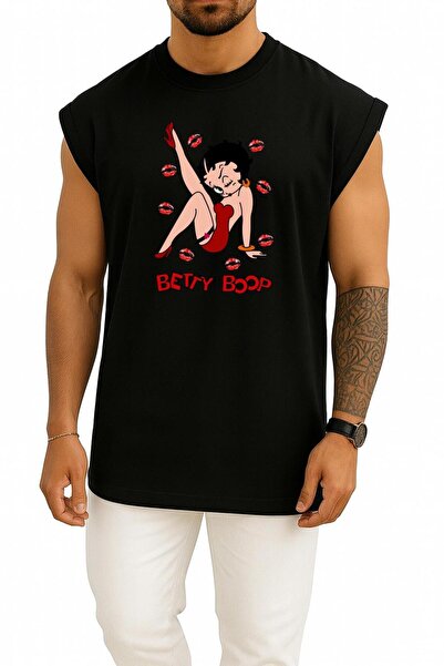 Bahriyeli Collection قصة فضفاضة قميص داخلي بتصميم صدر من Betty Boop