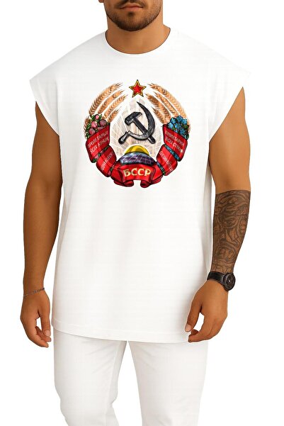 Bahriyeli Collection قصة فضفاضة قميص بدون أكمام بتصميم علم جمهورية بيلاروسيا ...