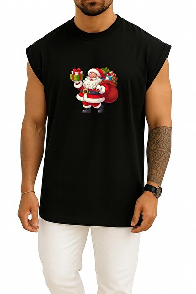 Bahriyeli Collection Oversized Santa Claus New Year's Day Chest Printed Athlete