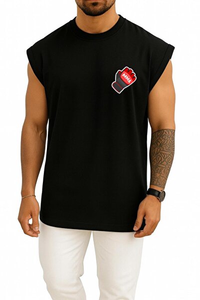 Bahriyeli Collection قفازات فنون القتال المختلطة كبيرة الحجم مع تصميم جيب وظه...