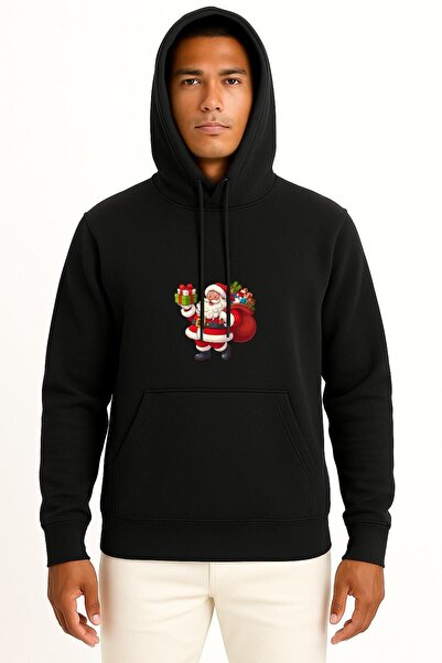 Bahriyeli Collection Hooded New Year's Day Dog Chest Printed Unisex Sweatshirt