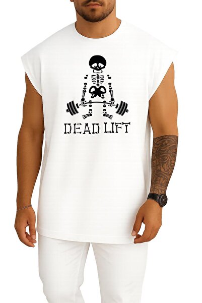 Bahriyeli Collection supradimensionat Dead Lift Tank Top cu design pentru pie...