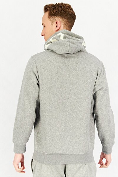 Tchibo Men Hooded Neck Heather Long Sleeves Sweatshirt, Light Grey