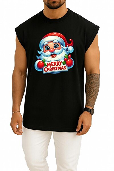 Bahriyeli Collection supradimensionat Crăciun Fericit Anul Nou cu imprimeu Atlet